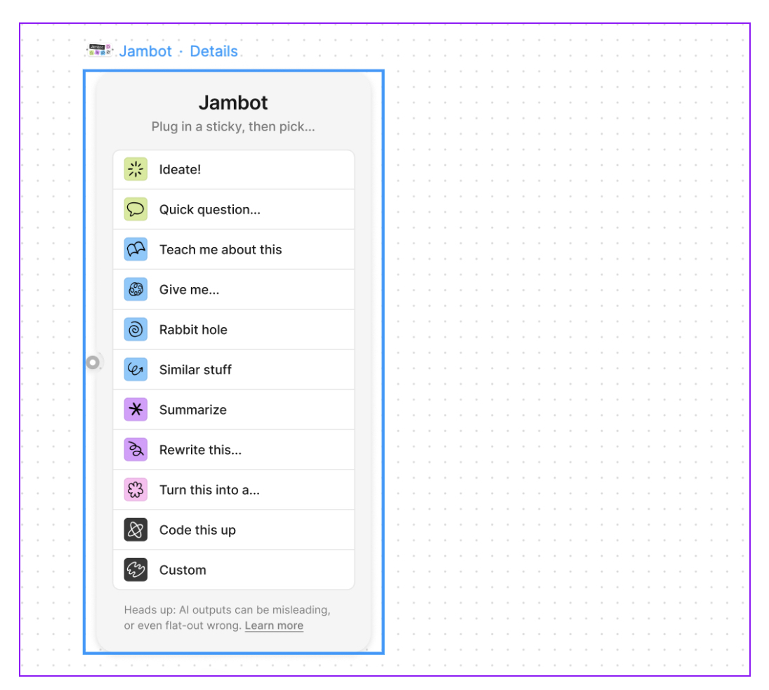 How to make the most of Figma AI: the best features, functions and plugins 11 Screenshot of the Jambot Widget