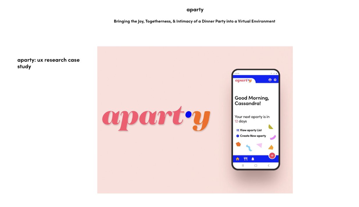 5 UX research project examples to inspire your portfolio 2 Screenshot of “aparty” app