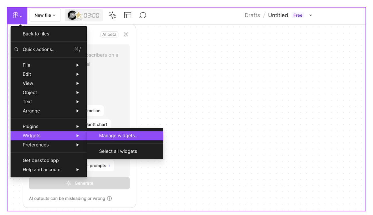 How to make the most of Figma AI: the best features, functions and plugins 9 Screenshot of how to find an run the Jambot widget in FigJam
