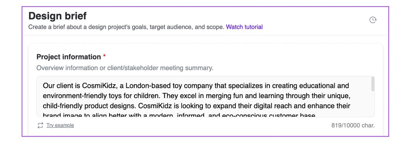 How to make the most of Figma AI: the best features, functions and plugins 29 Screenshot of Design Brief function in Figma