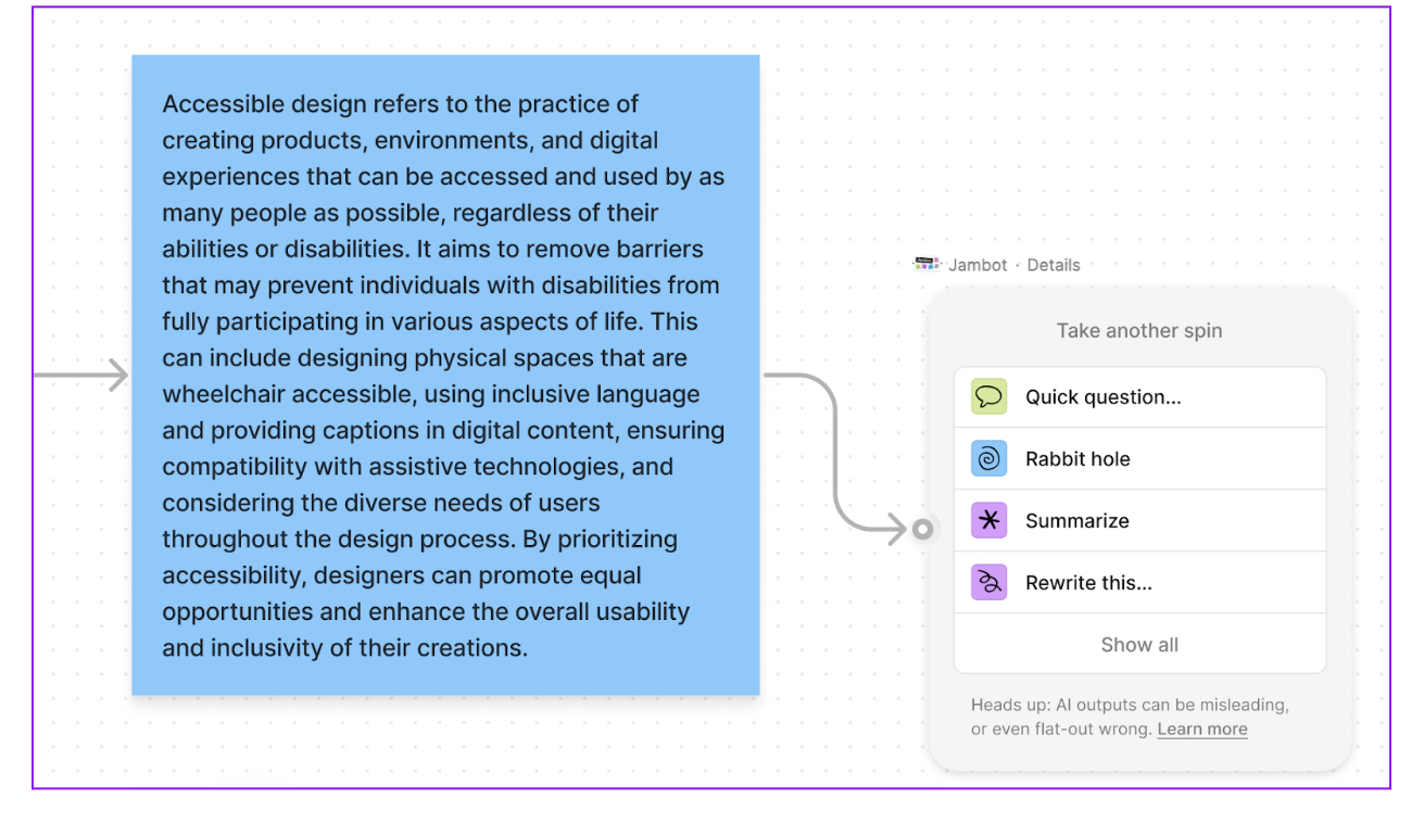 How to make the most of Figma AI: the best features, functions and plugins 20 Screenshot of new sticky note explaining the concept you want to explore