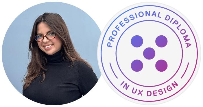 Breaking into UX: 2025 success stories 2 Kristýna Hrabánková with course badges