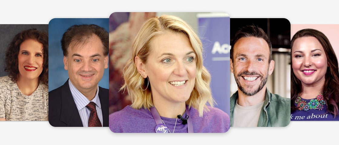 A collection of portraits of experts who contributed to the course.