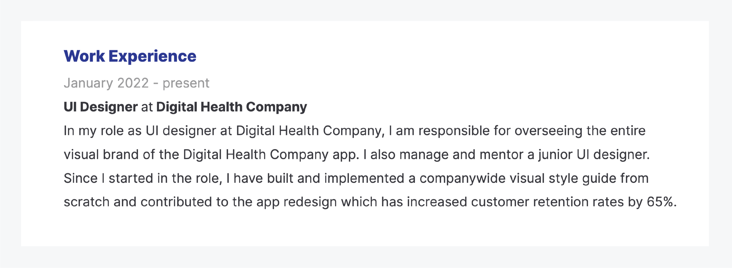 How to write a UI designer CV: Template and best practices 7 CV template experience