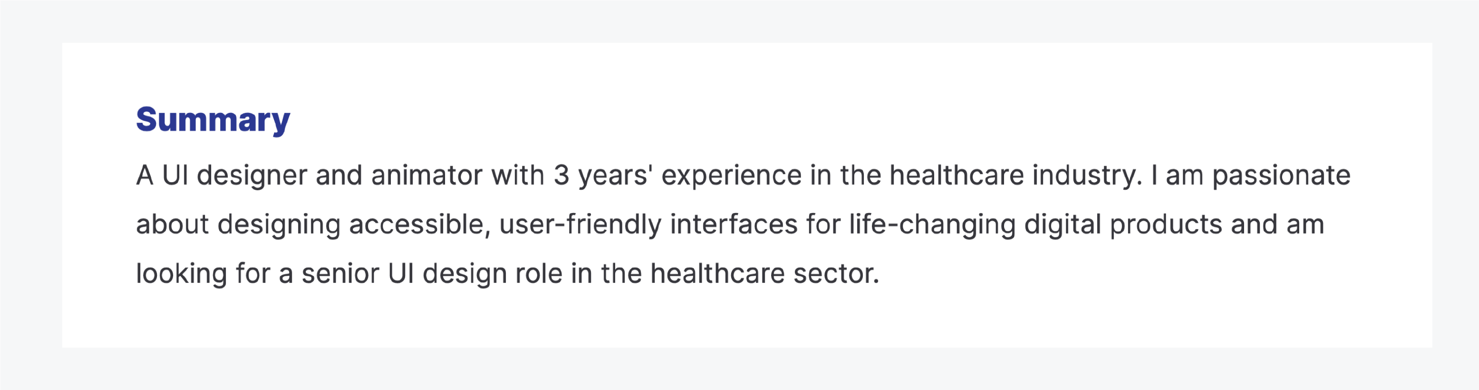 How to write a UI designer CV: Template and best practices 4 CV template summary