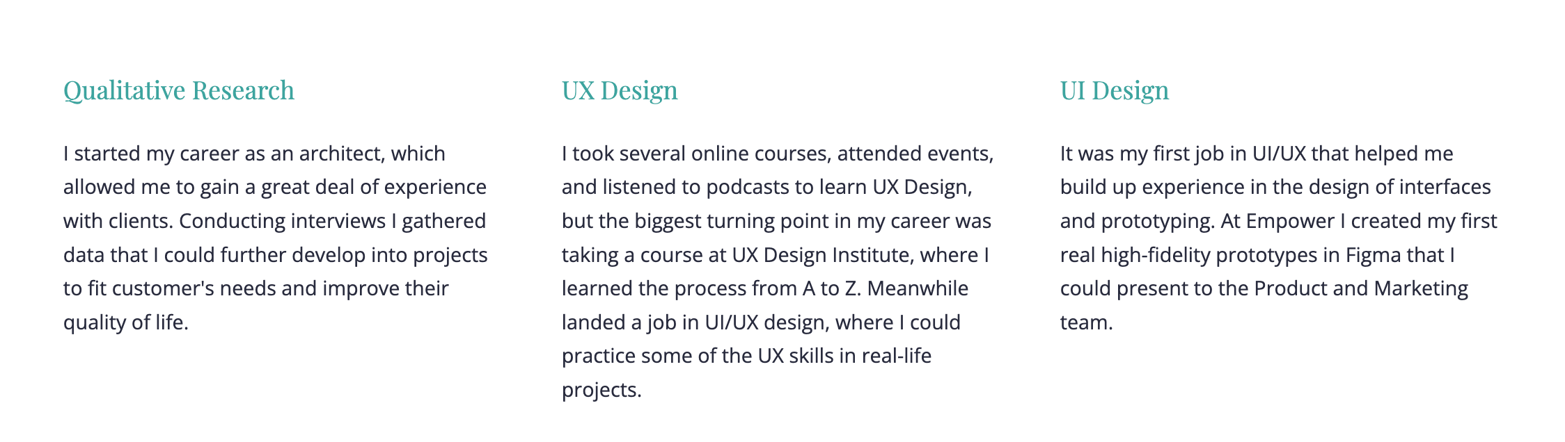 6 inspirational UX design portfolios created by our graduates 19 Kinga portfolio 3