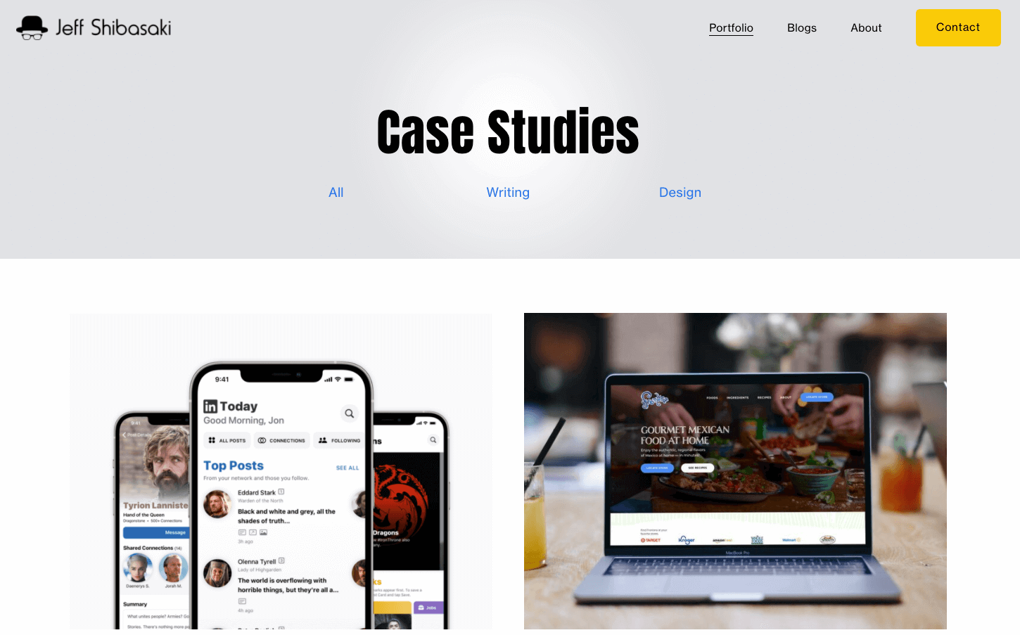 The 9 best UX portfolio examples from around the world (and what we can learn from them) 14 Jeff Shibasaki UX portfolio