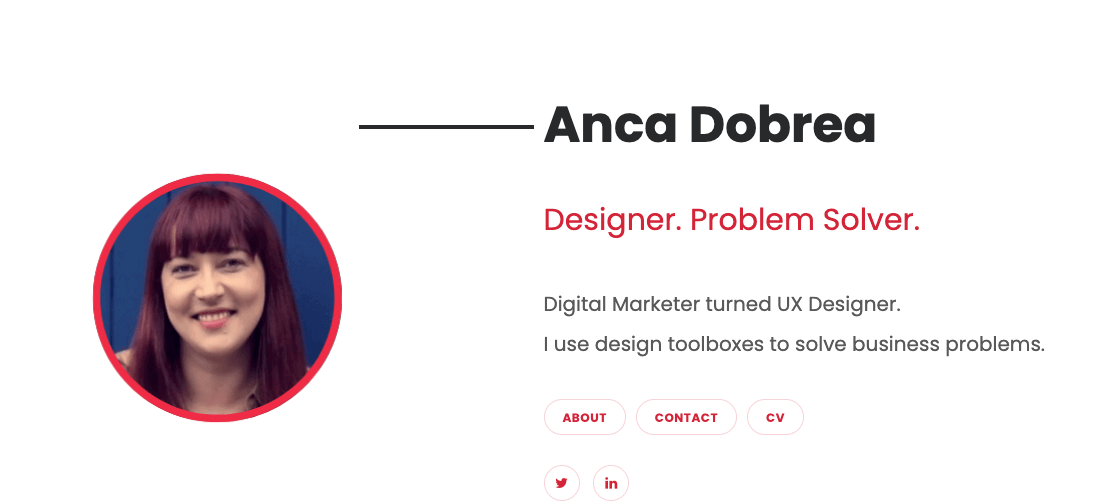 The 9 best UX portfolio examples from around the world (and what we can learn from them) 29 Ana Dobrea UX portfolio