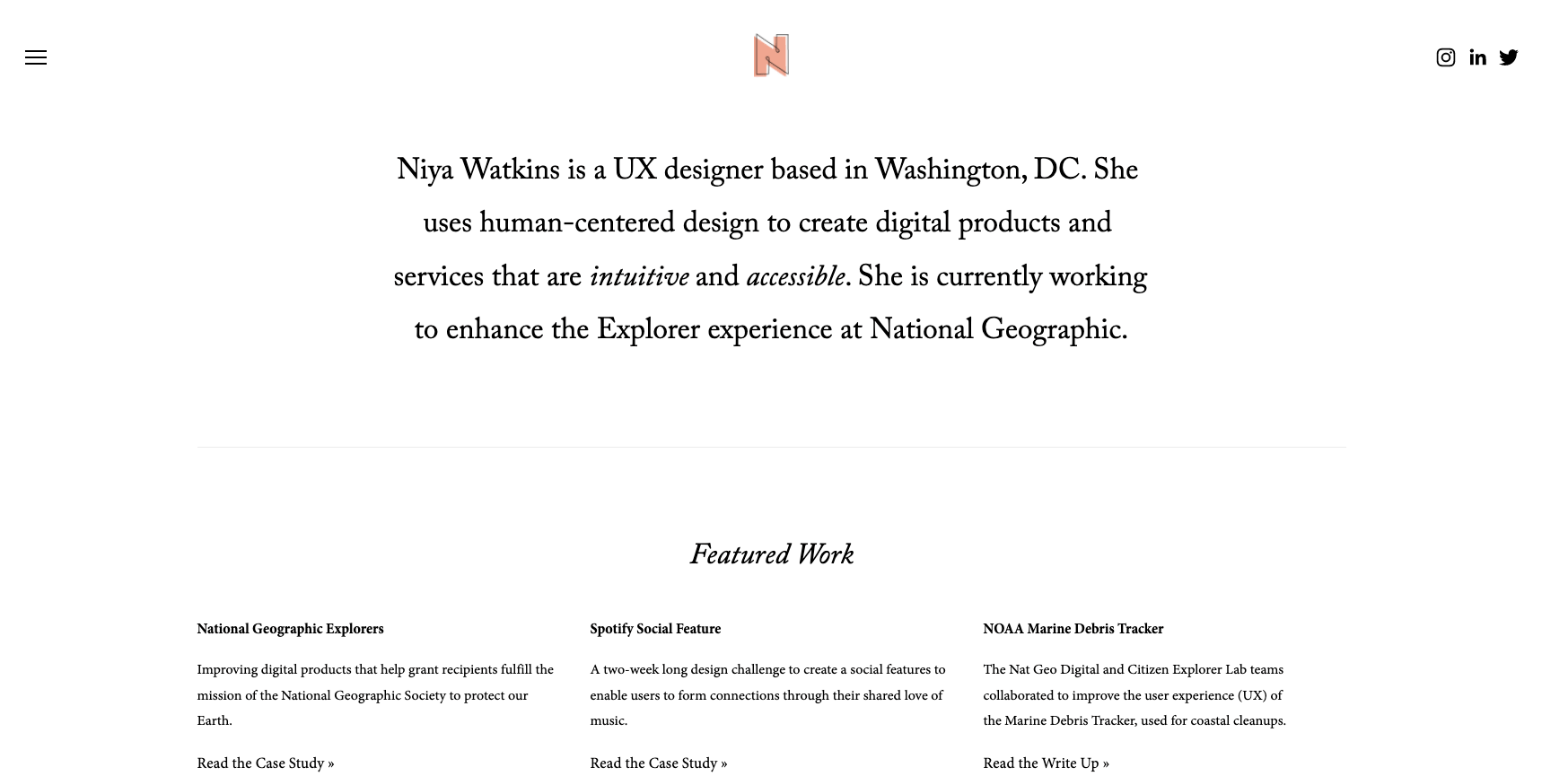 How to create a UX portfolio from scratch: Your step-by-step guide 10 niya watkins website