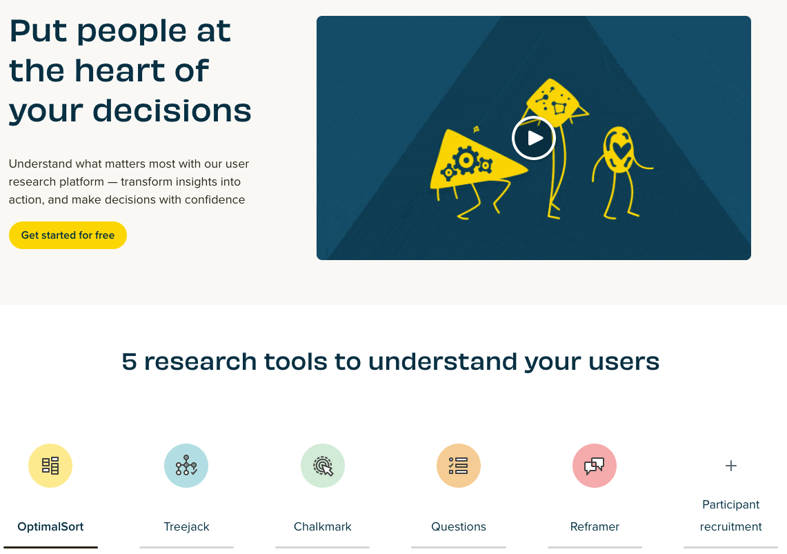 The 10 best UX research tools to use in 2023 2 Optimal workshop UX research tool website