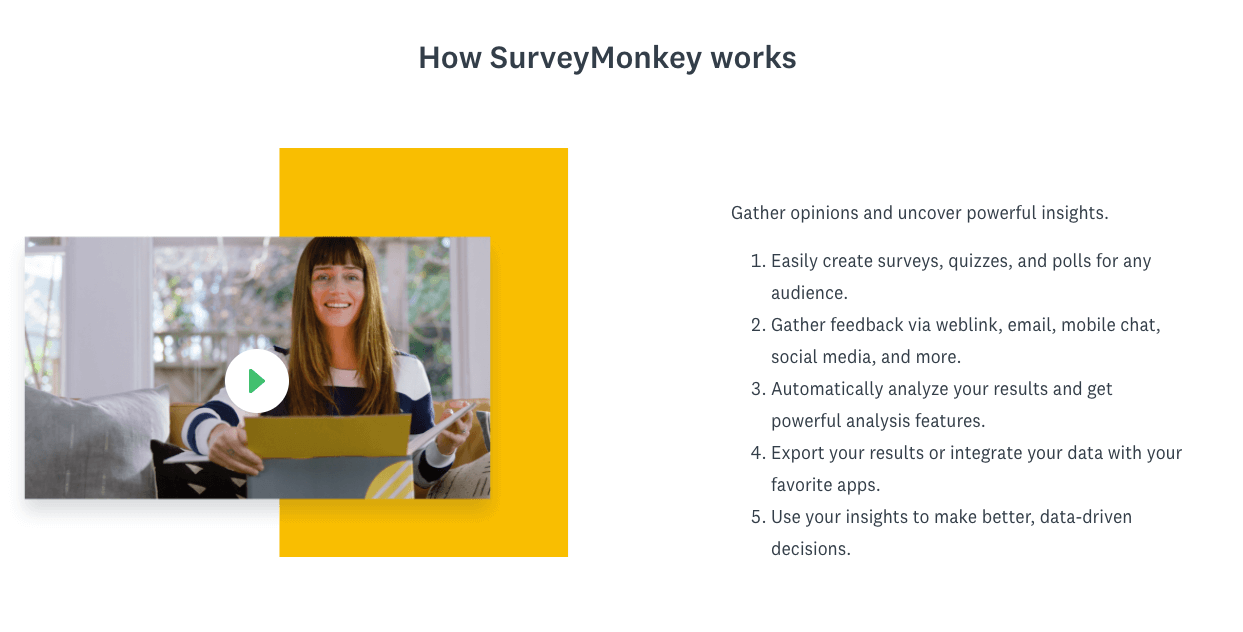 The ultimate guide to the best UX Design tools in 2023 5 webpage on how SurveyMonkey works