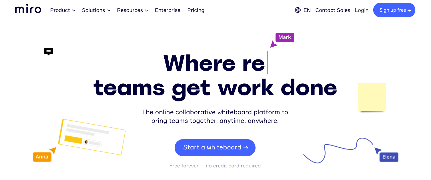 The ultimate guide to the best UX Design tools in 2023 8 Miro ux ideation/workshop tool's website