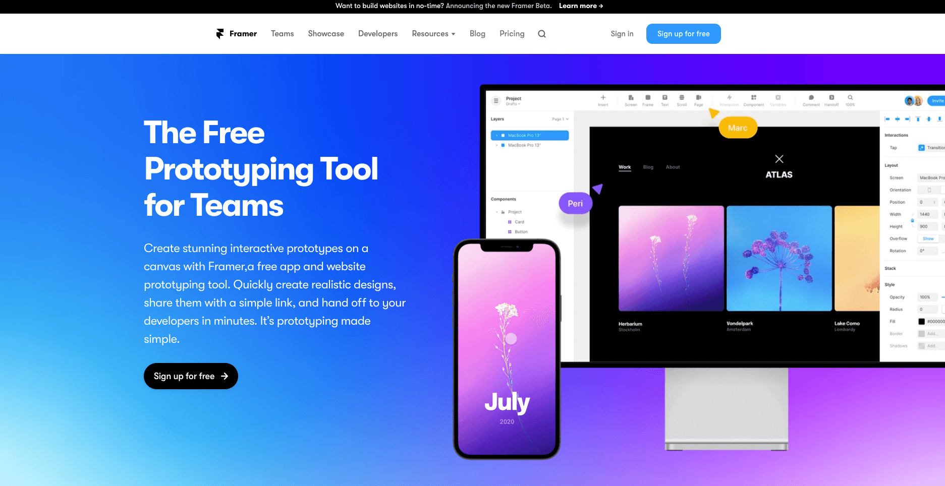 The ultimate guide to the best UX Design tools in 2023 19 Framer UX prototyping tool's main website