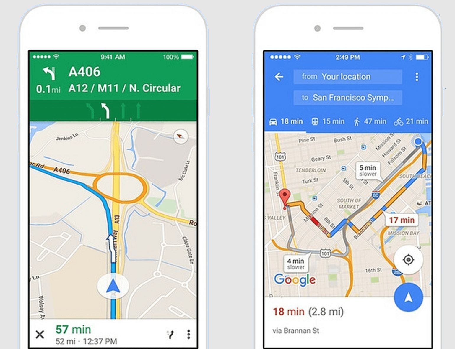 User interface guidelines: 10 essential rules to follow 2 Google Maps status bar and GPS arrow