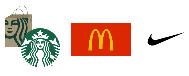 Visual Design vs. UI Design: What’s the Difference? 2 starbucks, mcdonals and nike logos