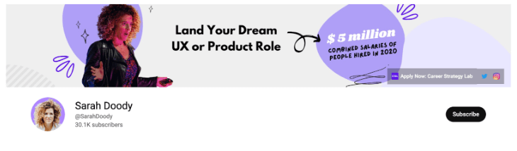 The top 9 UX YouTube channels to follow in 2023 2 sarah doody