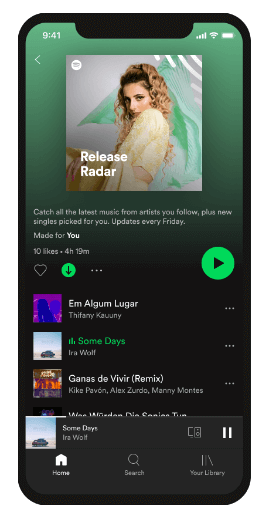 The ultimate guide to mobile app design: Follow these UI principles & best practices 4 Screenshot of Spotify app