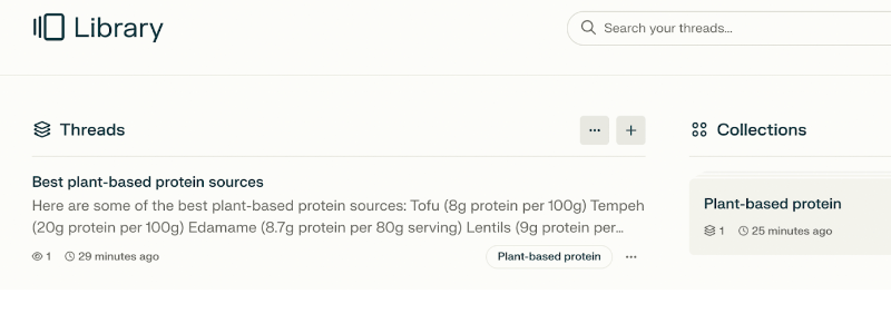 What is Perplexity AI and how can you use it in the design process? 5 Perplexity AI showing the Library feature
