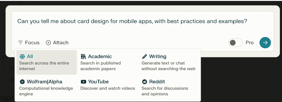 What is Perplexity AI and how can you use it in the design process? 20 Perplexity AI showing how to research for card design