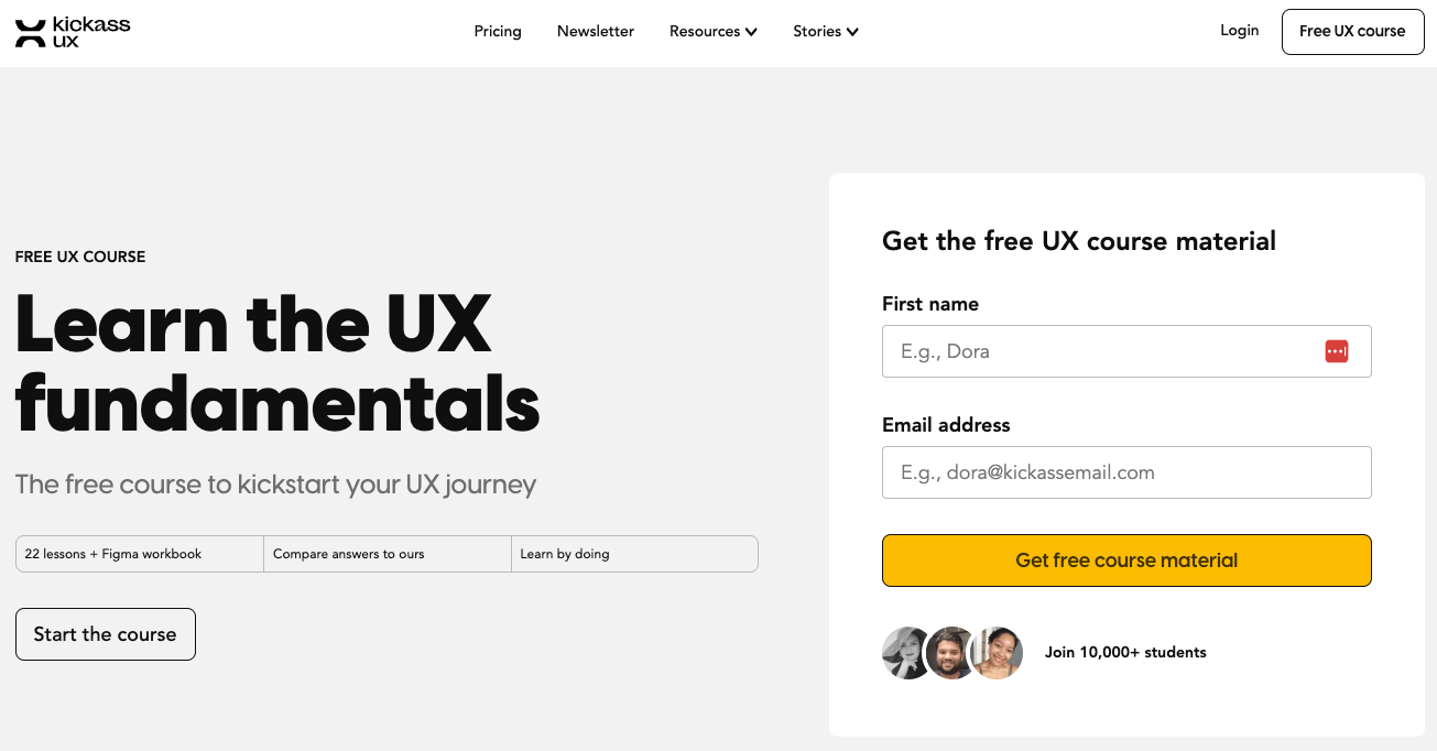 8 of the best free UX design courses in 2025 8 kickass UX website header