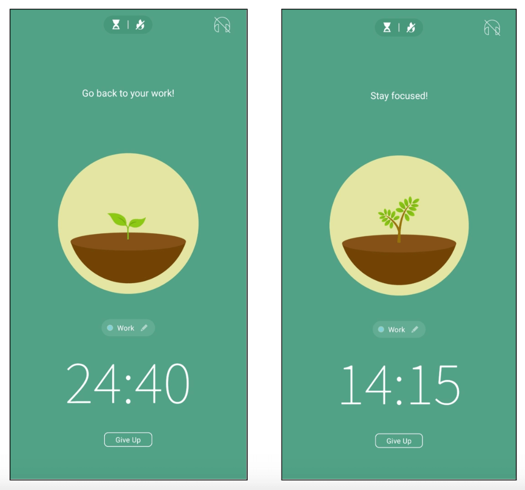 5 inspiring product design examples (and what we can learn from them) 2 Screenshot of the Forest mobile app