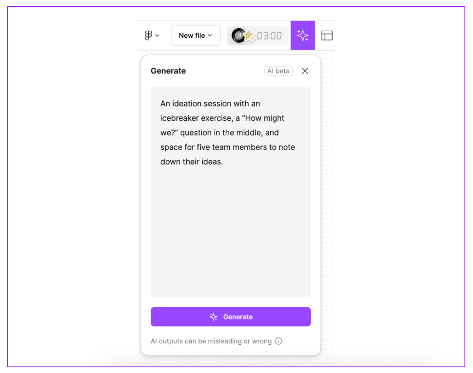 How to make the most of Figma AI: the best features, functions and plugins 3 Screenshot showing how to type your prompt into the text field