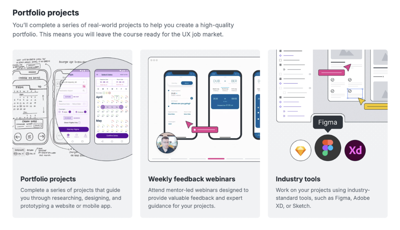 UX Design Institute reviews: hear from our students 7 screenshot of portfolio projects