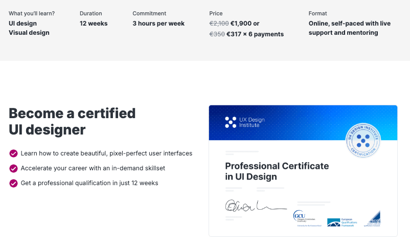 The 9 best UI design courses to consider in 2024 2 The UX Design Institute Professional Certificate in UI Design
