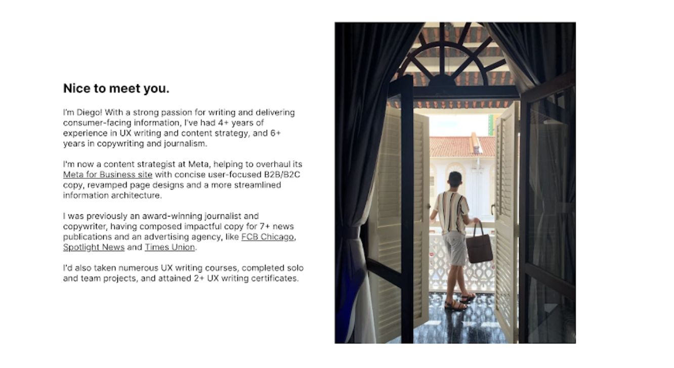 Everything you need in your UX writing portfolio 3 Screenshot 2024 11 05 at 15.16.20