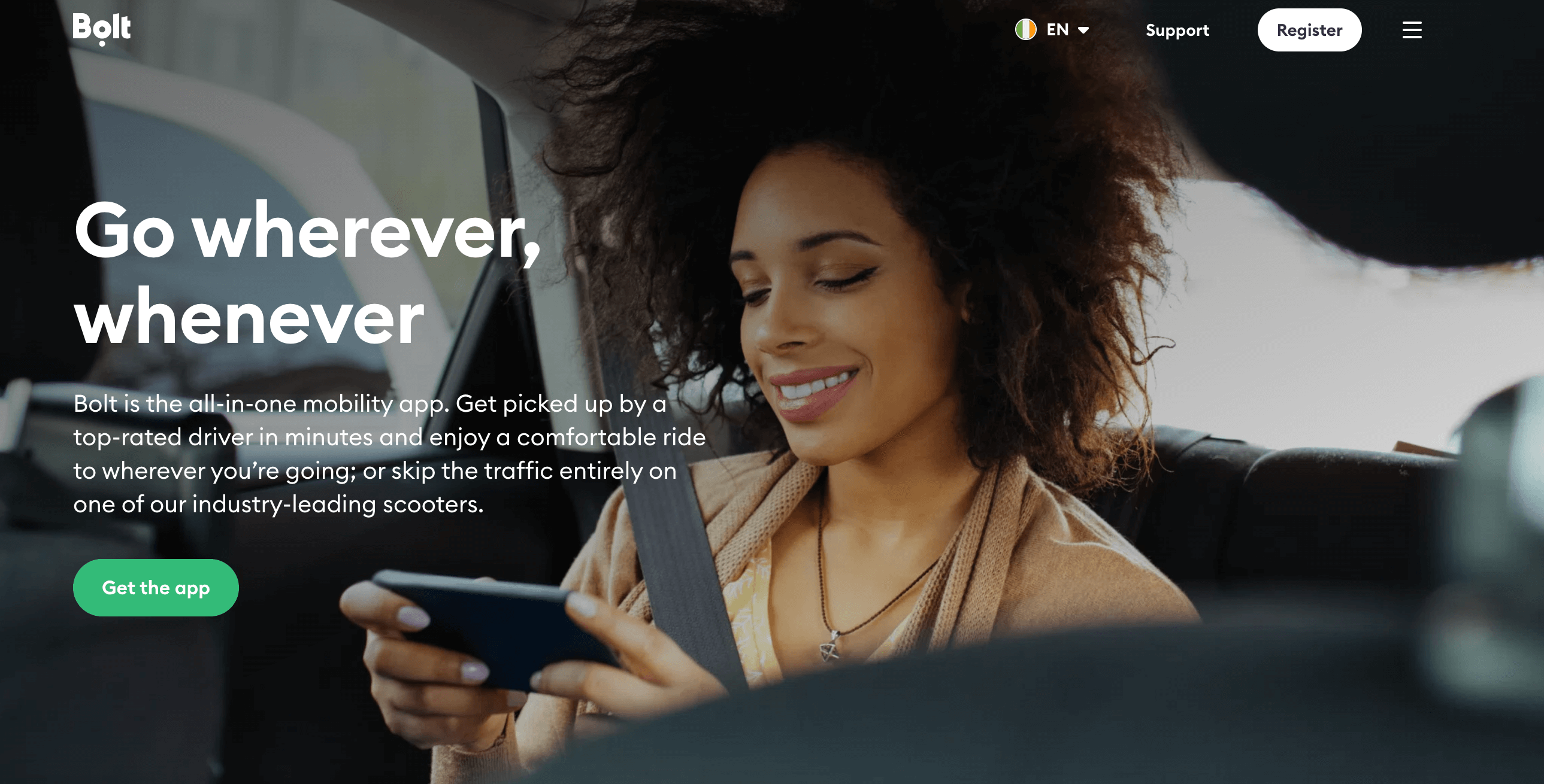 What is service design? A practical guide (with examples) 2 Screenshot of Bolt website homepage