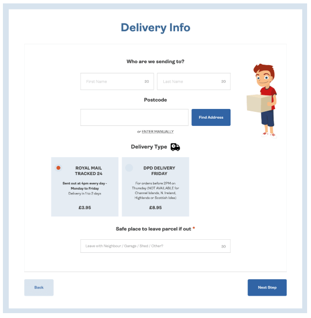 Your ultimate guide to form design (with tips, best practices, and examples) 6 Screenshot of a children's store website