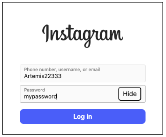 How to design micro-interactions: The small details that make a big impact 4 Instagram login screenshot showing the "show" or "hide" sections in micro-interactions